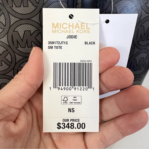 Michael Kors Jodie Tote Small Logo Print Black - Picture 6 of 9